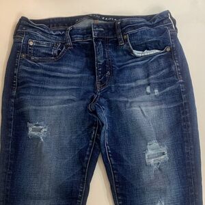 American Eagle By Payless Dark Wash Distressed Skinny Jeans